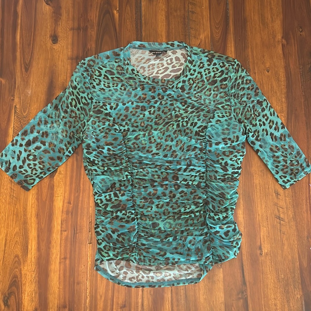 Women’s sheer animal print top